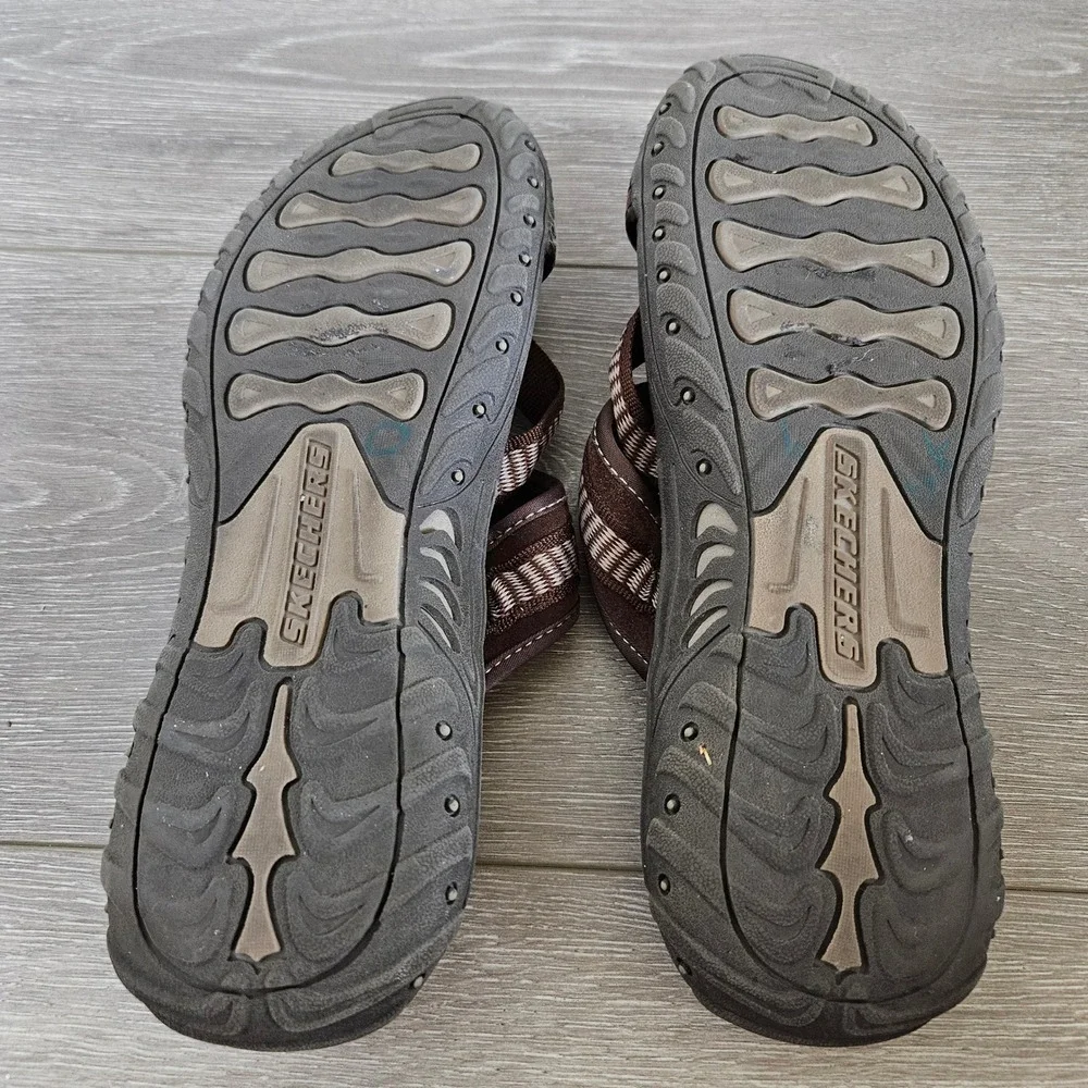 Skechers USA Womens Brown Strappy Sport Sandals Adjustable Walking Shoes